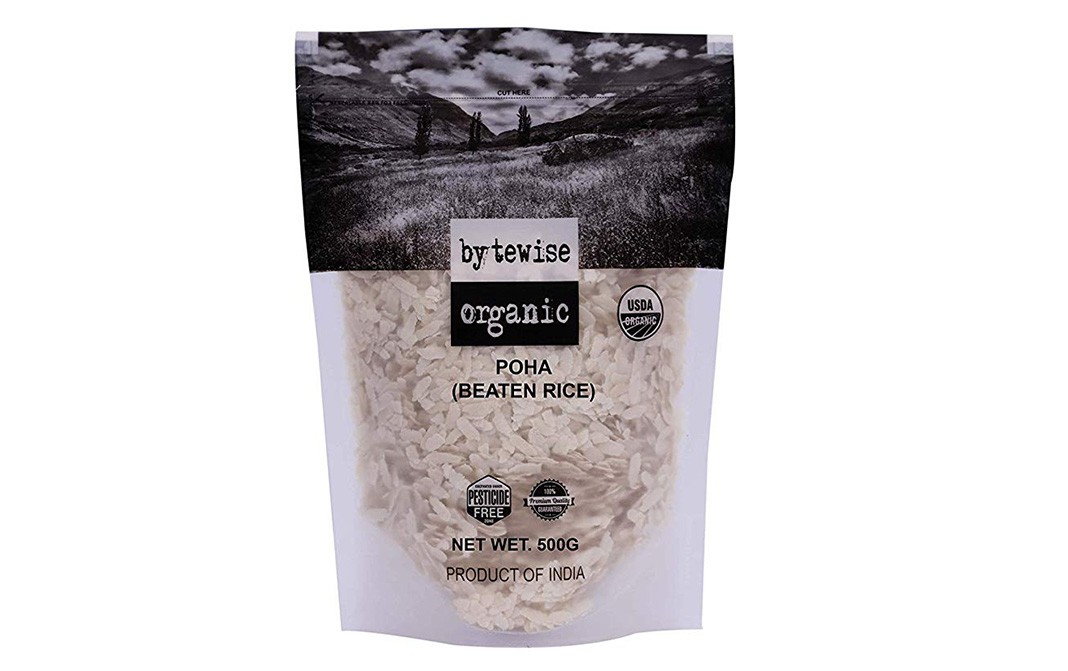 Bytewise Organic Poha (Beaten Rice)   Pack  500 grams